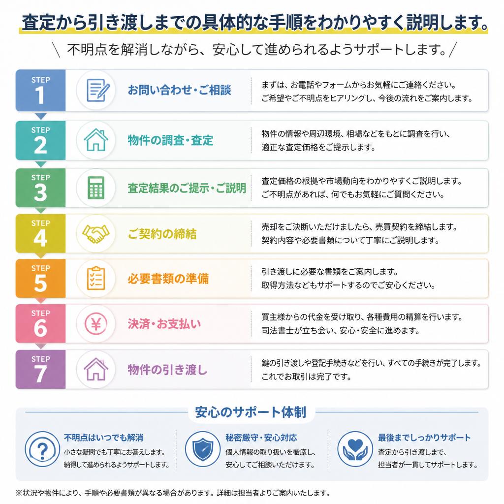 売却の流れをわかりやすく解説