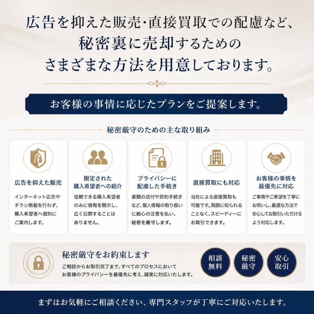 周囲に知られずに売却する方法は？