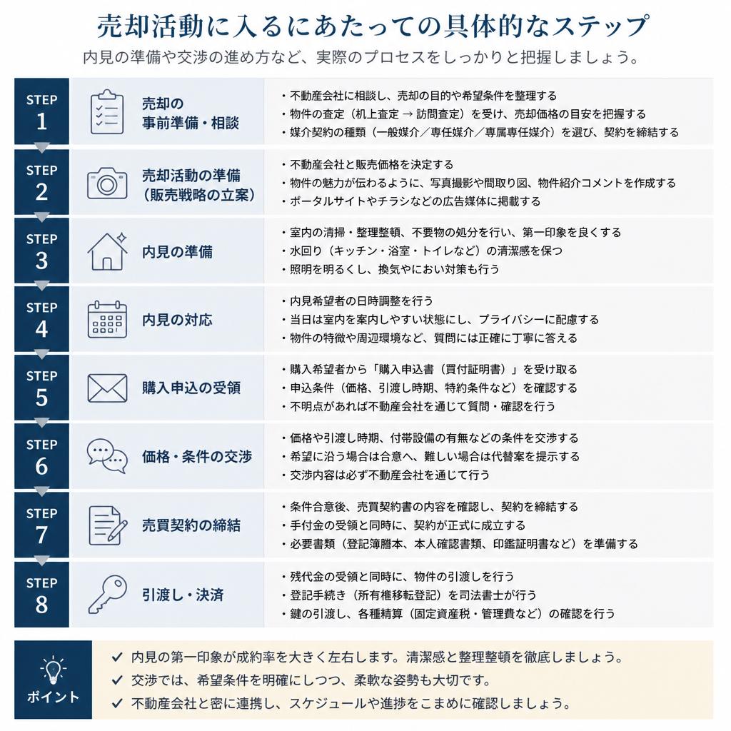 売却活動の具体的な流れとは?