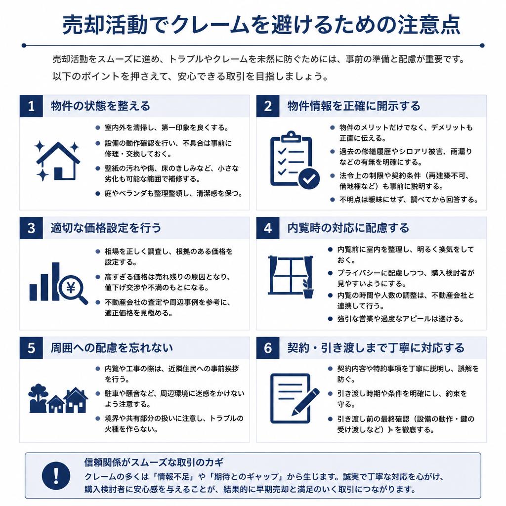 売却時に気を付けるべきポイント