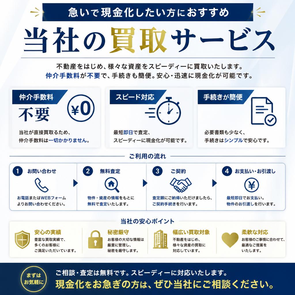 当社ならではの特急買取サービス