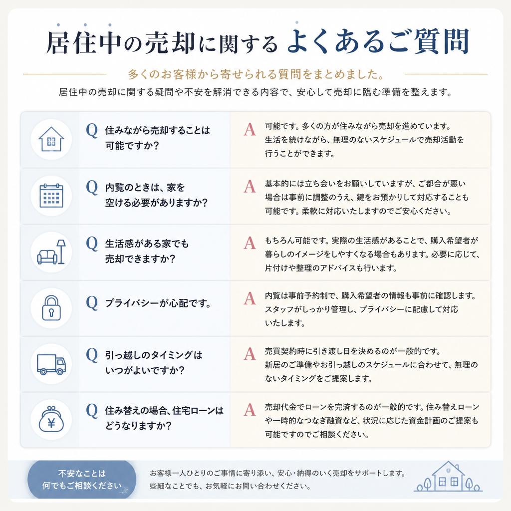 居住中の売却に関するよくある質問