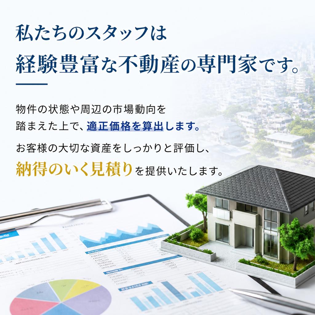 物件の状態や市場相場を熟知した専門家が査定