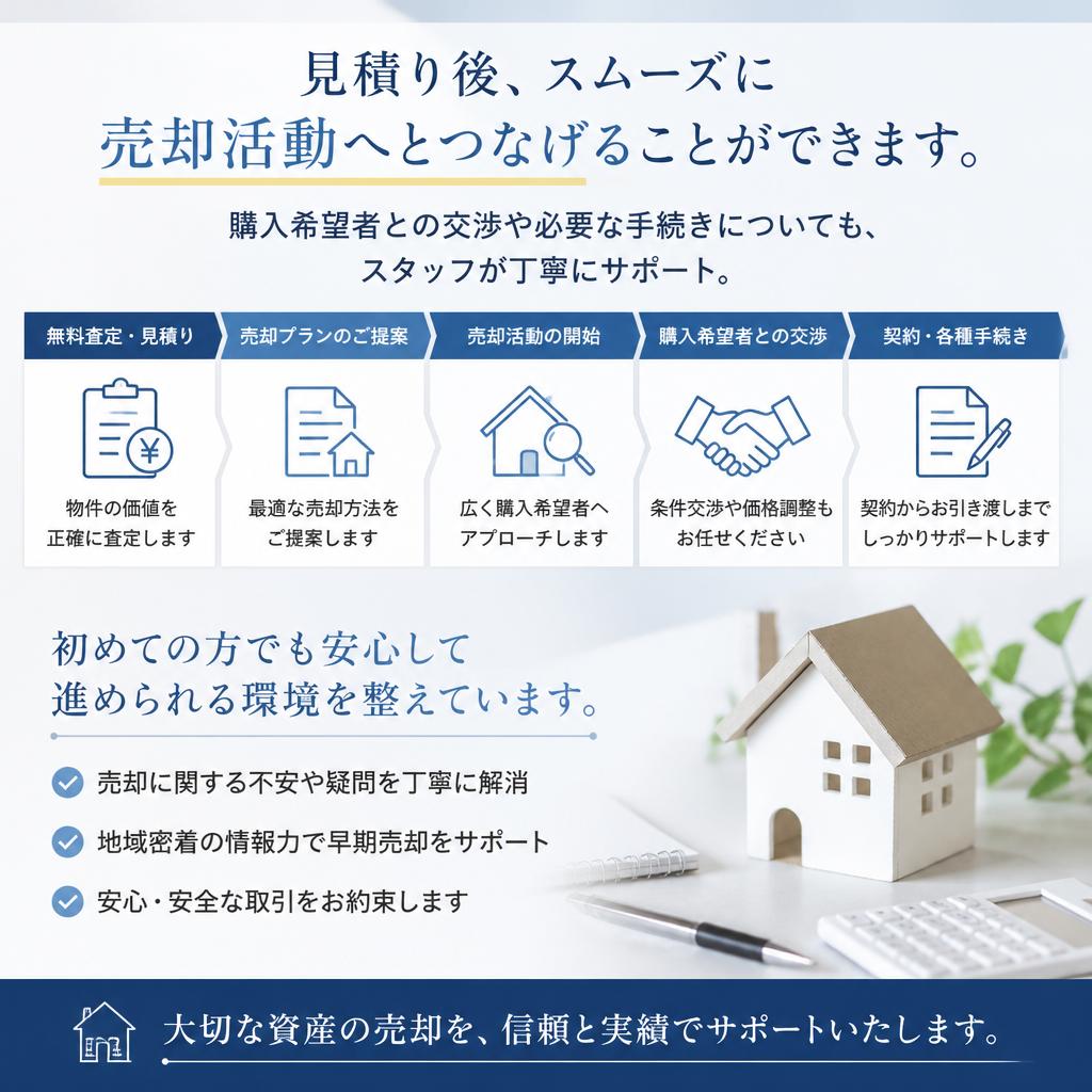 見積り後の売却活動も安心サポート